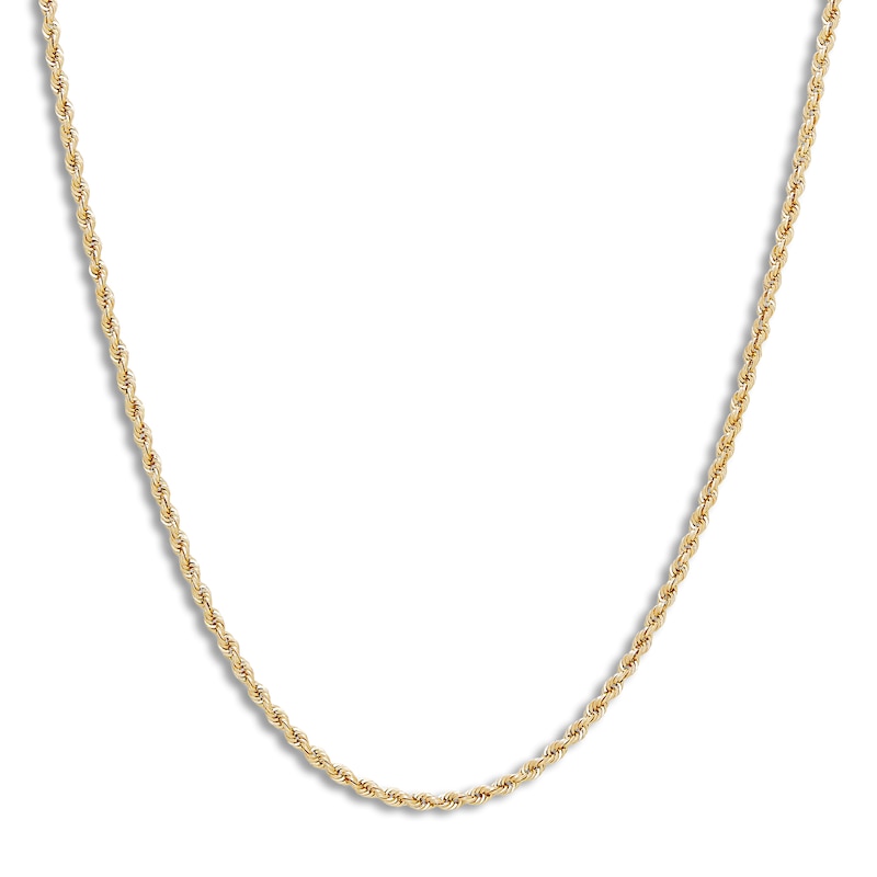 Hollow Rope Necklace 10K Yellow Gold 30 Length 1.8mm