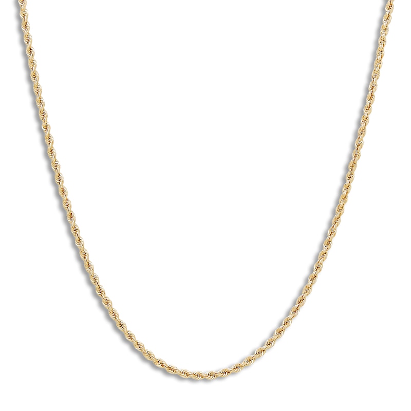 Main Image 1 of Hollow Rope Necklace 10K Yellow Gold 30 Length 1.8mm