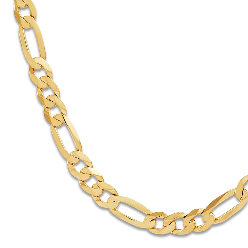 Main Image 2 of Solid Figaro Necklace 10K Yellow Gold 22 Length 6.5mm