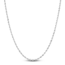 Hollow Rope Necklace 14K White Gold 18 Length 2mm