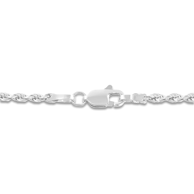 Main Image 2 of Hollow Rope Necklace 14K White Gold 18 Length 2mm