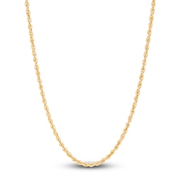 Hollow Rope Necklace 14K Yellow Gold 16 Length