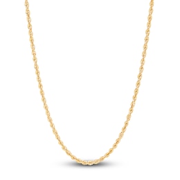 Hollow Rope Necklace 14K Yellow Gold 16 Length 2.4mm