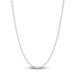 Hollow Rope Necklace 14K White Gold 18 Length 2.4mm