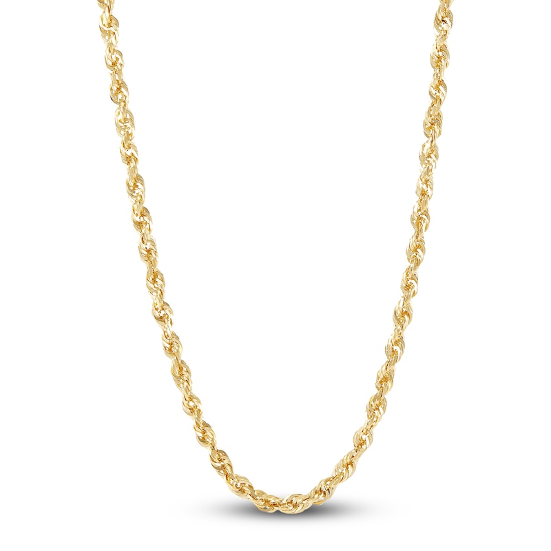 Solid Rope Necklace 14K Yellow Gold 18 Length 3mm