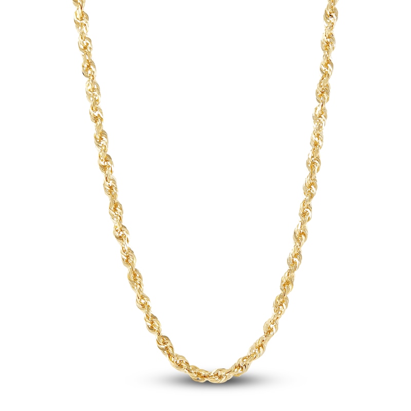 Main Image 1 of Solid Rope Necklace 14K Yellow Gold 18 Length 3mm