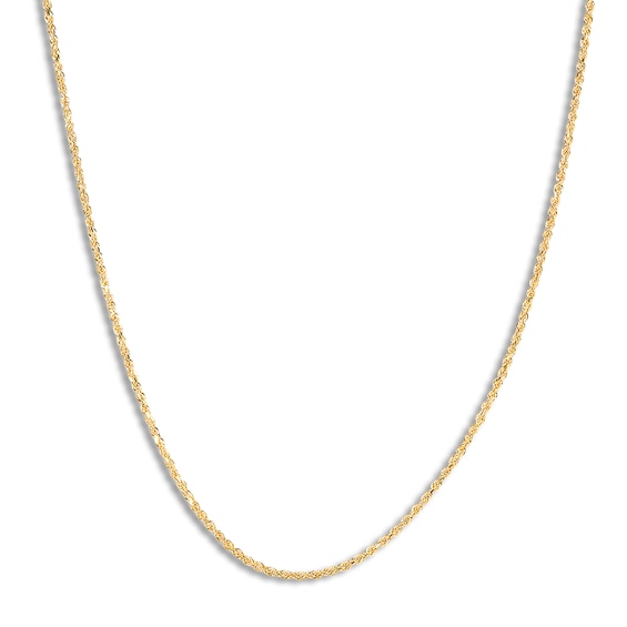 Solid Rope Necklace 10K Yellow Gold 18 Length 1.6mm