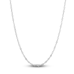 Solid Singapore Necklace 14K White Gold 20 Length 1.35mm