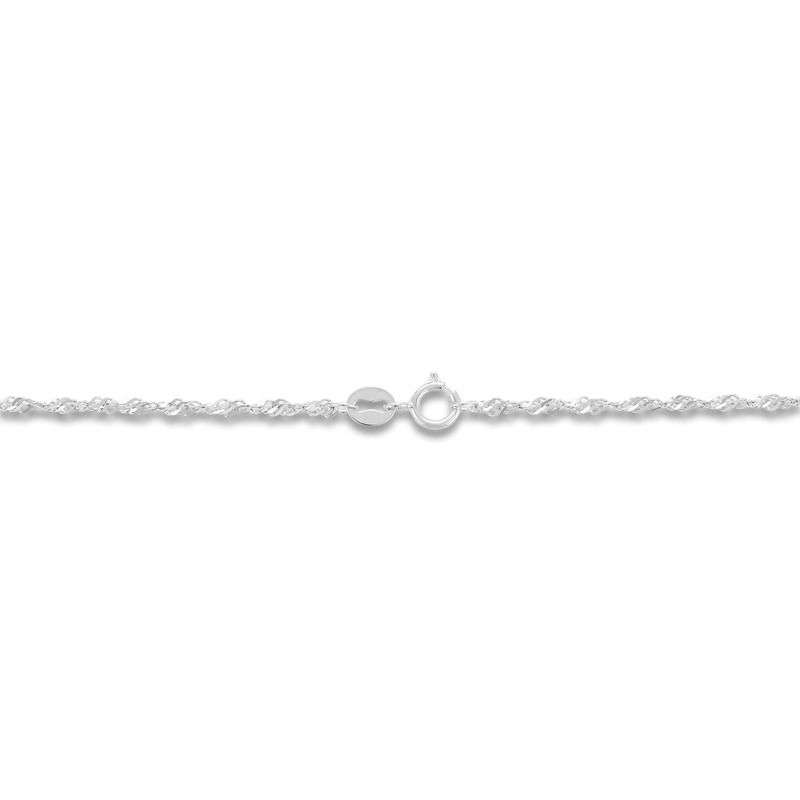 Solid Singapore Necklace 14K White Gold 20 Length 1.35mm
