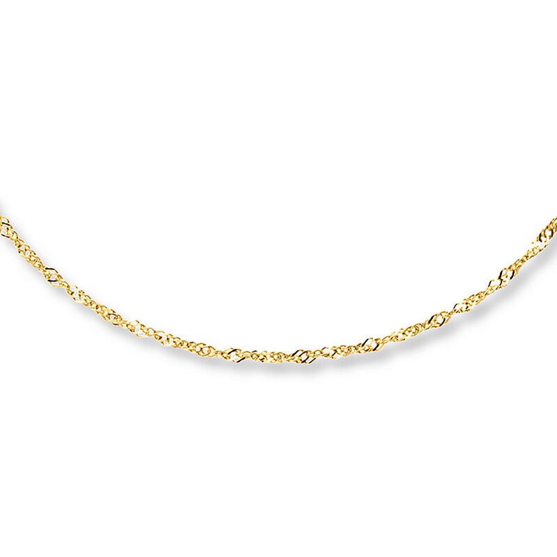 Main Image 1 of Solid Singapore Necklace 10K Yellow Gold 20 Length 1.15mm