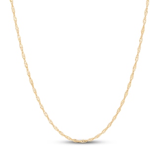 Solid Singapore Necklace 14K Yellow Gold 20 Length 2mm