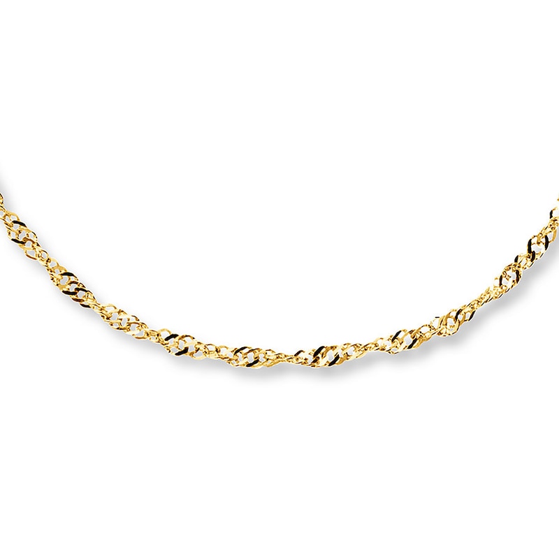 Main Image 1 of Solid Singapore Necklace 14K Yellow Gold 20 Length 2mm