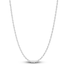 Hollow Rope Necklace 14K White Gold 22 Length 2.4mm