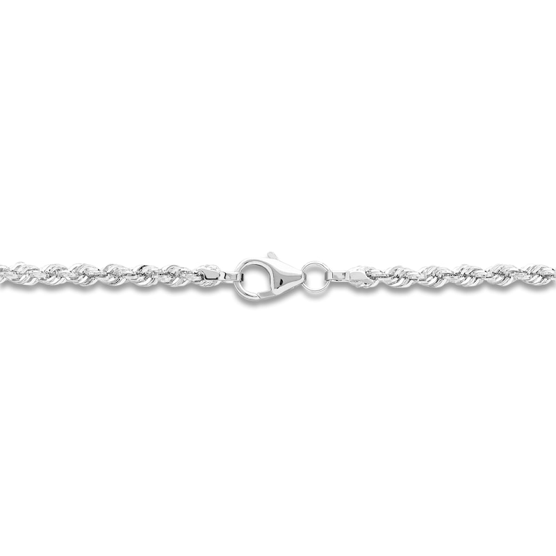 14k White Gold 4mm Diamond Cut Rope Chain 22 Inches - VG391K