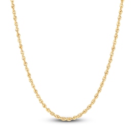 Hollow Rope Necklace 14K Yellow Gold 22 Length 3mm