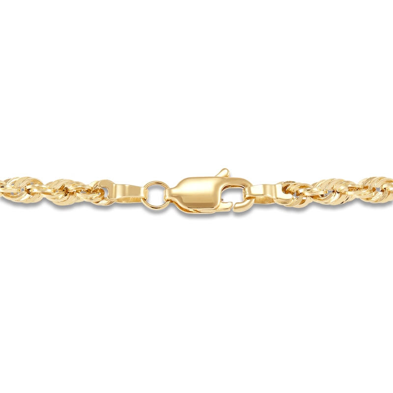 Main Image 2 of Hollow Rope Necklace 14K Yellow Gold 22 Length 3mm