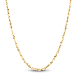 Hollow Rope Necklace 14K Yellow Gold 24 Length 3mm