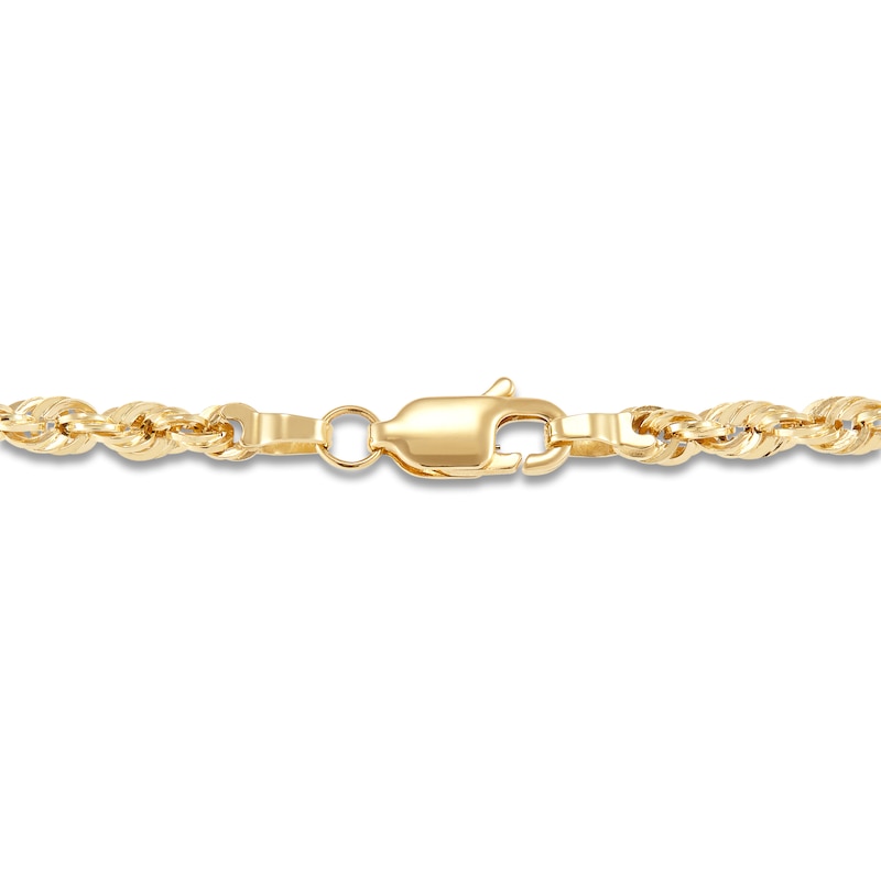 Hollow Rope Necklace 14K Yellow Gold 24 Length 3mm