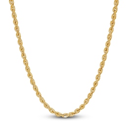 Hollow Rope Necklace 14K Yellow Gold 22 Length
