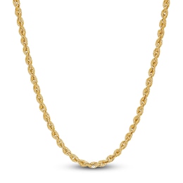 Hollow Rope Necklace 14K Yellow Gold 22 Length 2.8mm