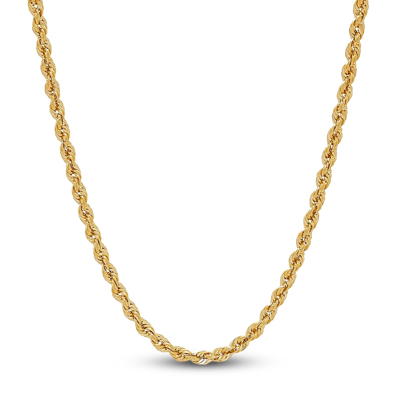 Main Image 1 of Hollow Rope Necklace 14K Yellow Gold 22 Length 2.8mm