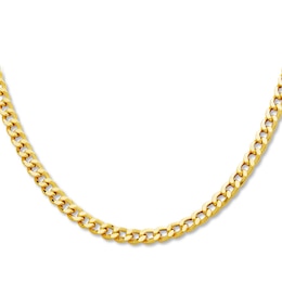 Hollow Curb Link Necklace 10K Yellow Gold 22 Length 6mm