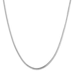 Solid Box Chain Necklace 10K White Gold 18 Length 0.70mm