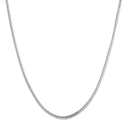Solid Box Chain Necklace 10K White Gold 22 Length 0.70mm