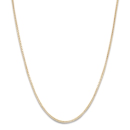 Solid Box Chain Necklace 10K Yellow Gold 22 Length 0.9mm