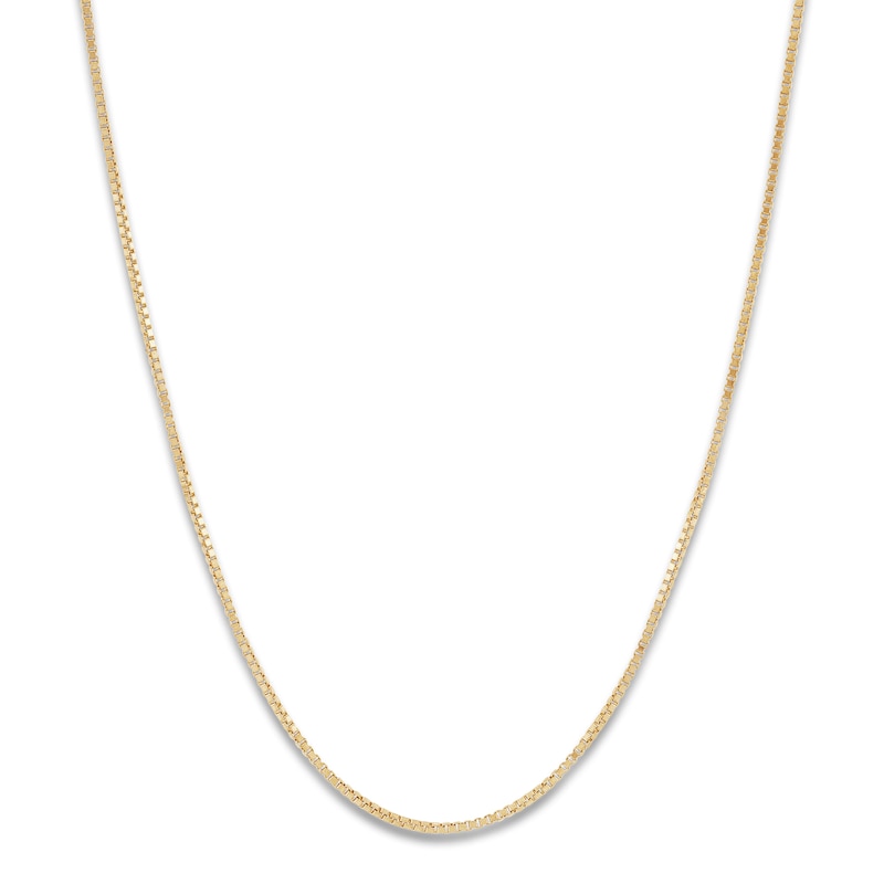 Main Image 1 of Solid Box Chain Necklace 10K Yellow Gold 22 Length 0.9mm