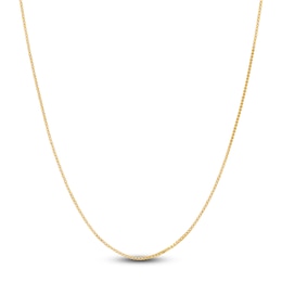 Solid Box Chain Necklace 14K Yellow Gold 20 Length 0.80mm