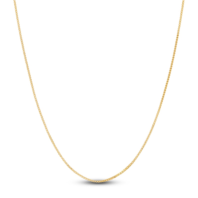 Solid Box Chain Necklace 14K Yellow Gold 20 Length