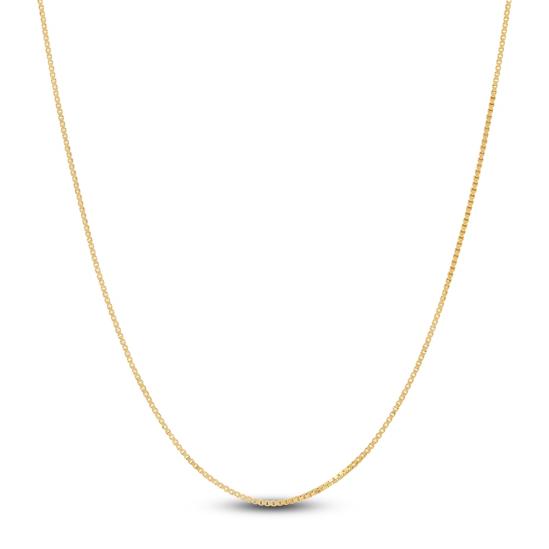 Main Image 1 of Solid Box Chain Necklace 14K Yellow Gold 20 Length 0.80mm