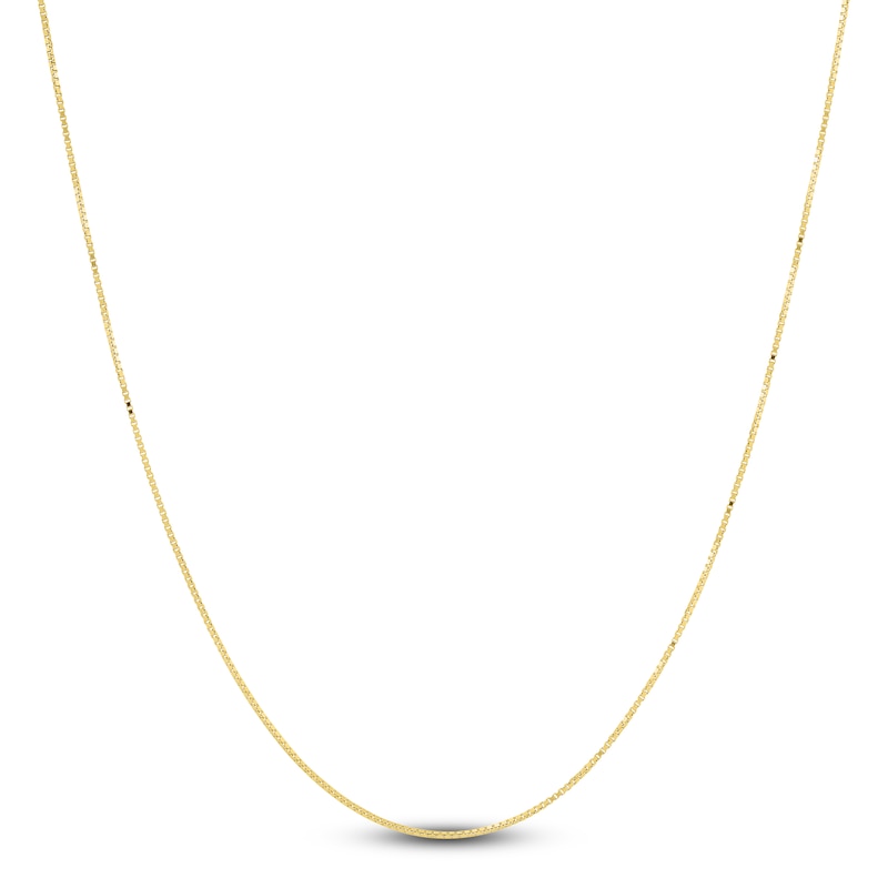 Main Image 1 of Solid Box Chain Necklace 14K Yellow Gold 24 Length 0.5mm