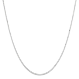 Solid Box Chain Necklace 10K White Gold 18 Length 0.5mm