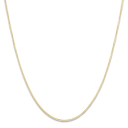 Solid Box Chain Necklace 10K Yellow Gold 20 Length 0.5mm
