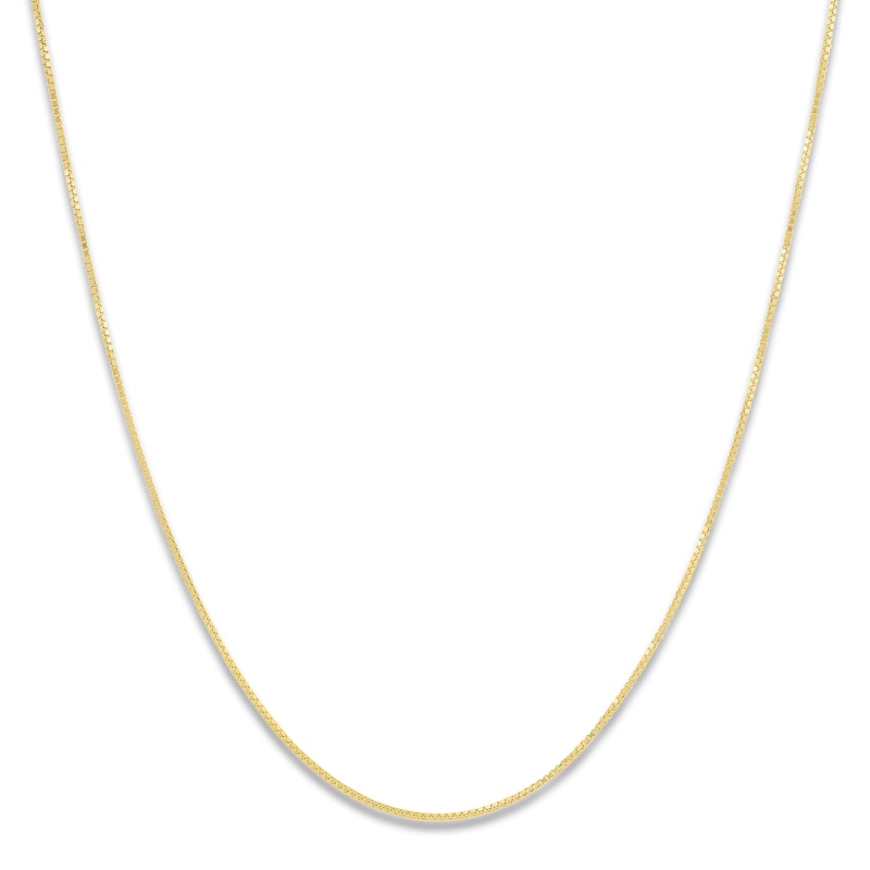 Solid Box Chain Necklace 10K Yellow Gold 20 Length