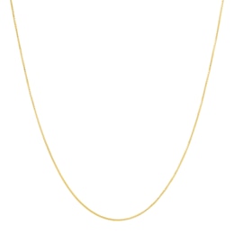 Solid Box Chain Necklace 10K Yellow Gold 18 Length 0.5mm