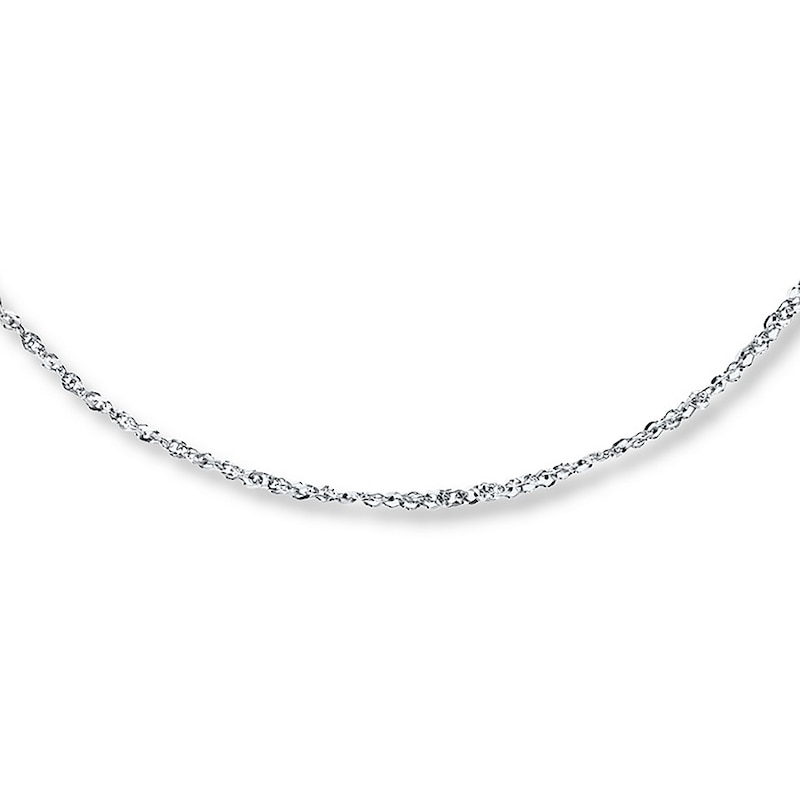 Main Image 1 of Sparkle Solid Chain Necklace 14K White Gold 20 Length .5mm