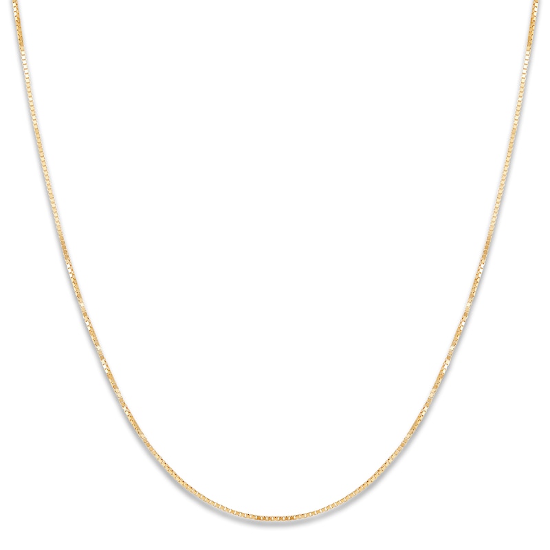 Main Image 1 of Solid Box Chain Necklace 10K Yellow Gold 20 Length 0.7mm