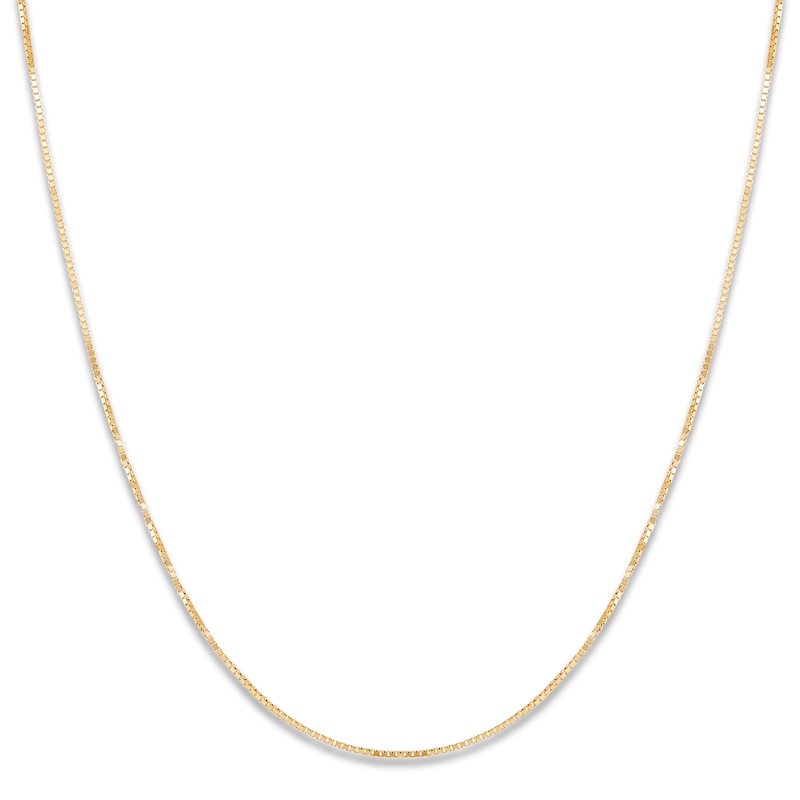 Solid Box Chain Necklace 10K Yellow Gold 20 Length