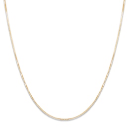 Solid Box Chain Necklace 10K Yellow Gold 22 Length 0.7mm