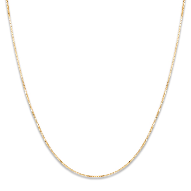 Main Image 1 of Solid Box Chain Necklace 10K Yellow Gold 22 Length 0.7mm