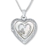 Thumbnail Image 0 of Butterfly Heart Locket Mother-of-Pearl Sterling Silver 18"