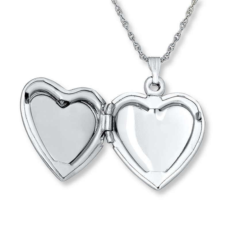 Main Image 2 of Cross Heart Locket Mother-of-Pearl Sterling Silver 18"