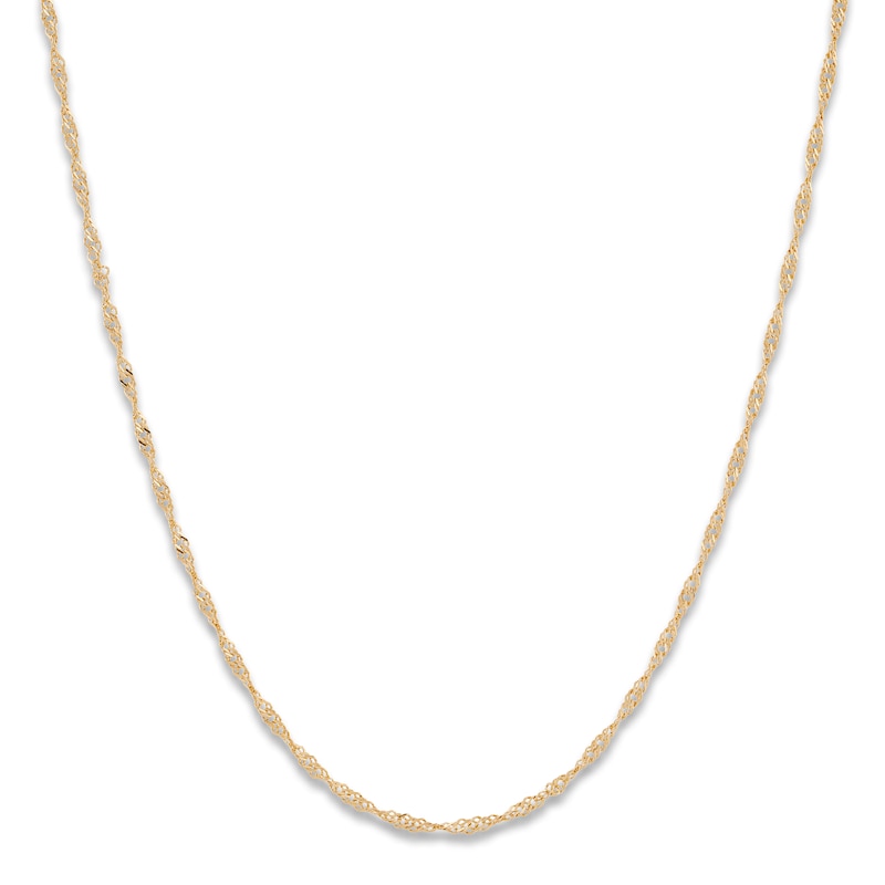 Main Image 1 of Solid Singapore Necklace 10K Yellow Gold 18 Length 1.15mm