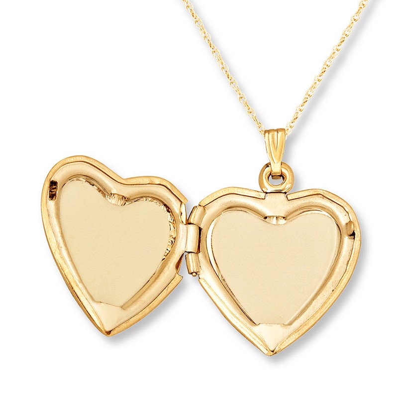 Mom Heart Locket 14K Yellow Gold 18"