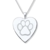 Thumbnail Image 0 of Paw Print Locket Heart Necklace Sterling Silver 18"