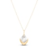 Thumbnail Image 0 of Hollow Children's Heart Necklace 14K Two-Tone Gold 13"
