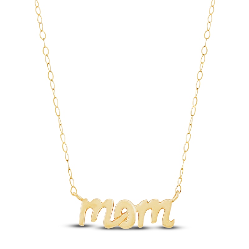 Petite Mom Necklace 14K Yellow Gold 17 Length
